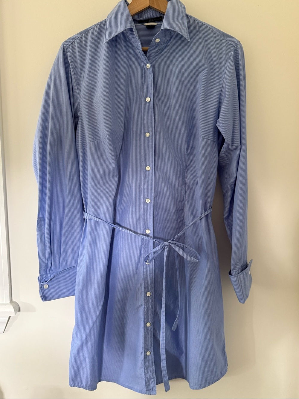 GAP Light Blue Button-Down Shirt Dress